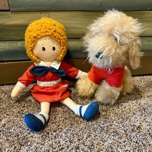 Adorable Plush Annie and Sandy Dog Doll Set